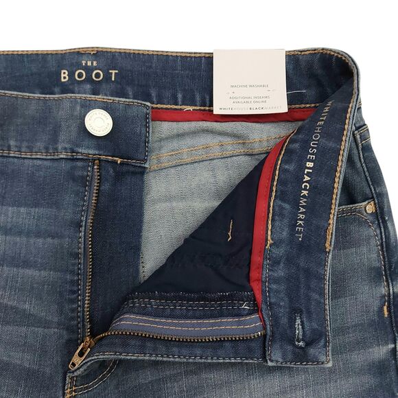 White House Black Market Jeans Womens 8 Blue The Boot Stretch Ride Rodeo Work - Picture 4 of 12